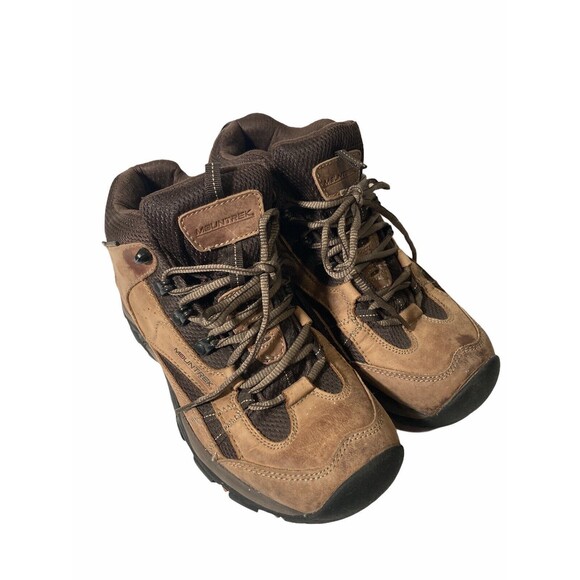 Women's Leather Mountrek Backwoods Crossing Mid Ankle Hiking Boots Shoes Size 8 - Picture 1 of 8